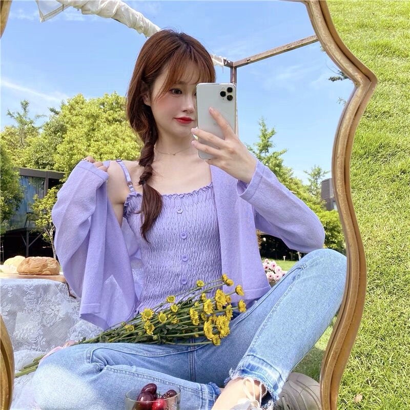 Áo Khoác cardigan Dệt Kim Chống Nắng Thời Trang Cho Nữ