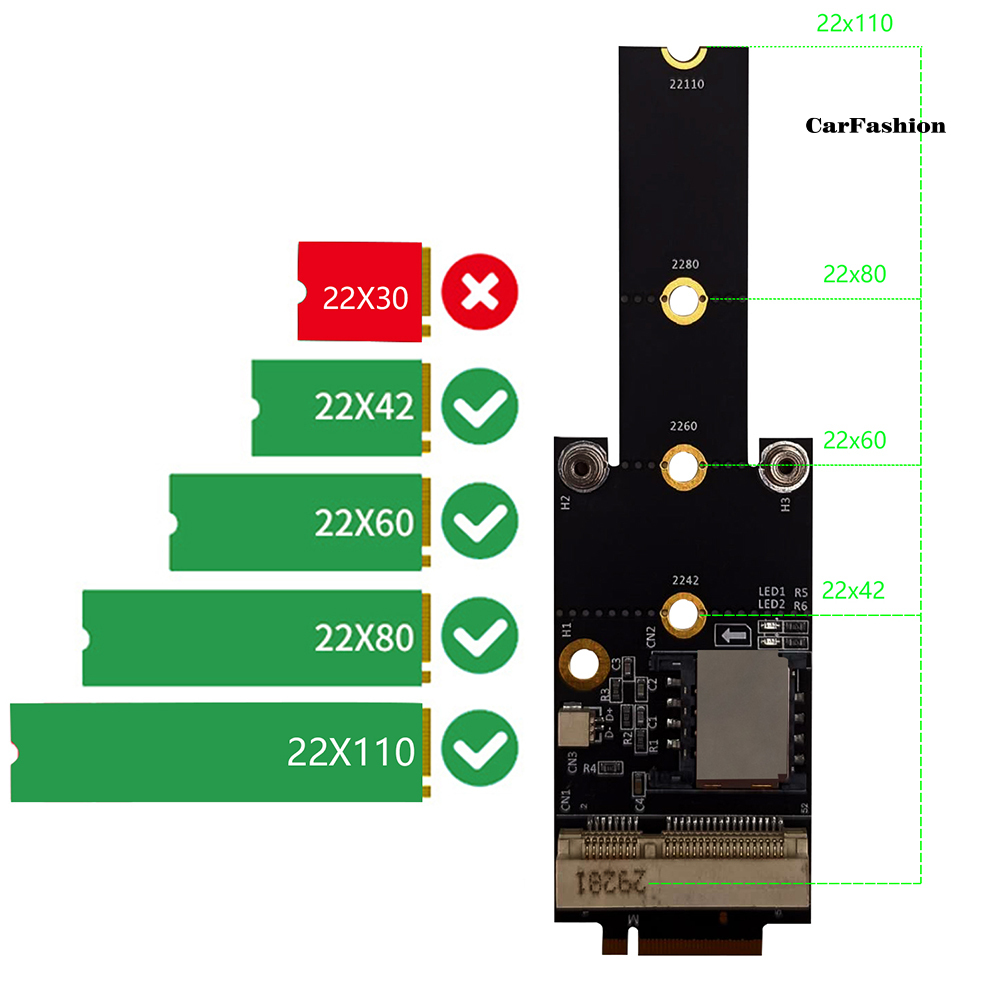 Card Chuyển Đổi Mini Pci-E Sang Ngff M.2 Key M A / E Với Khe Sim Tiện Dụng | BigBuy360 - bigbuy360.vn
