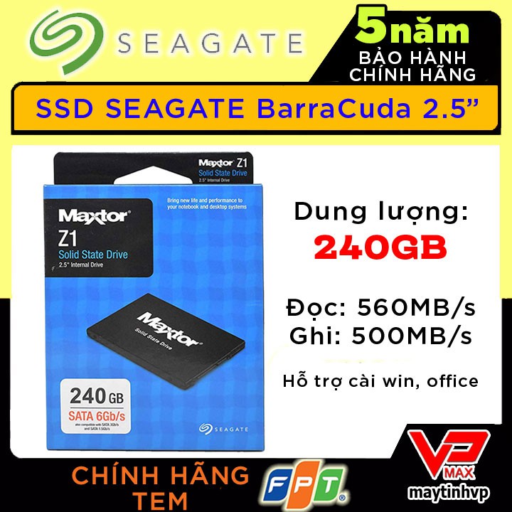 [Mã 255ELSALE giảm 7% đơn 300K] Ổ cứng SSD Seagate 240Gb 250GB siêu tốc độ bảo hành 5 năm FPT | WebRaoVat - webraovat.net.vn