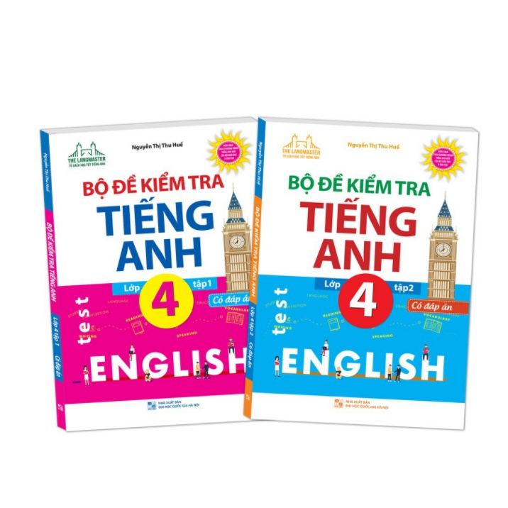 Sách - Combo Bộ đề kiểm tra tiếng Anh lớp 4 (trọn bộ 2 tập) Có đáp án