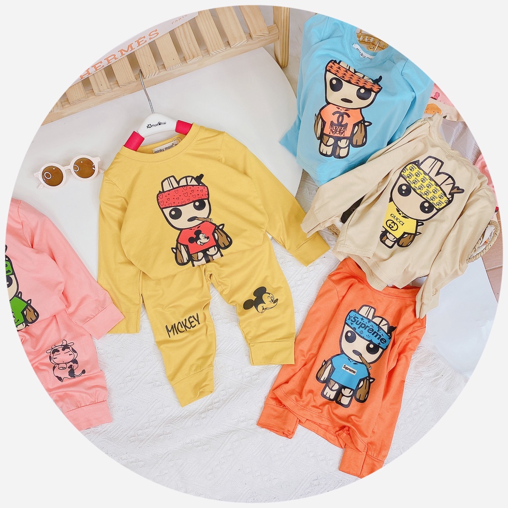 [SALE] Bộ Quần Áo Bé Gái, Bé Trai Minky Mom Vải Thun Lạnh Vệ Binh Thiên Hà, Bộ Dài Tay Cho Bé Mặc Thu Đông MKMTD2161