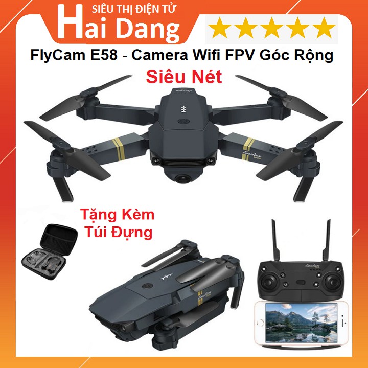 Flycam E58, Thế Hệ 2021 Camera WIFI FPV 4K HD, Tích Hợp Giữ Độ Cao, Chế Độ Không Đầu RC RTF Drone