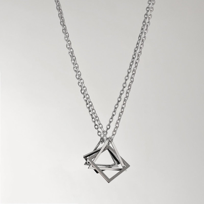 Vòng cổ Mặt Vuông/Hình Học Đơn Giản Thời Trang Cho Cặp Đôi