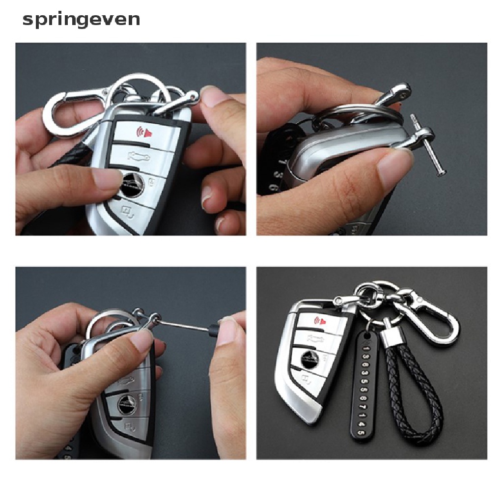 Móc Chìa Khóa Xe Hơi Bện Dây Có Gắn Số Chống Thất Lạc Tiện Dụng