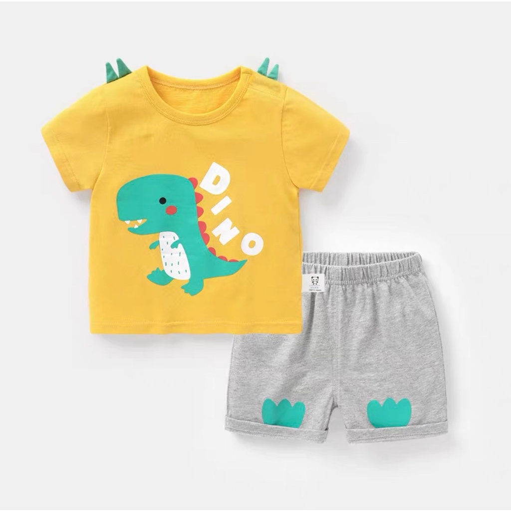 Bộ Quần Áo Cộc Tay In Hình Thú Ngộ Nghĩnh Chất Thun Lạnh Cho Bé Trai Bé Gái Từ 5Kg Đến 28Kg Thời Trang Trẻ Em Tin Store