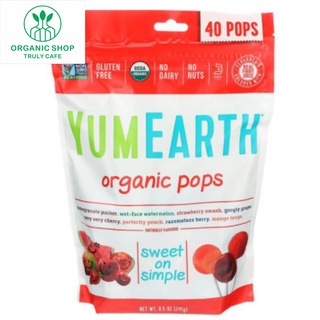 20 chiếc Kẹo mút hữu cơ 8 vị trái cây Yum Earth cho bé, Organic shop-Truly cafe