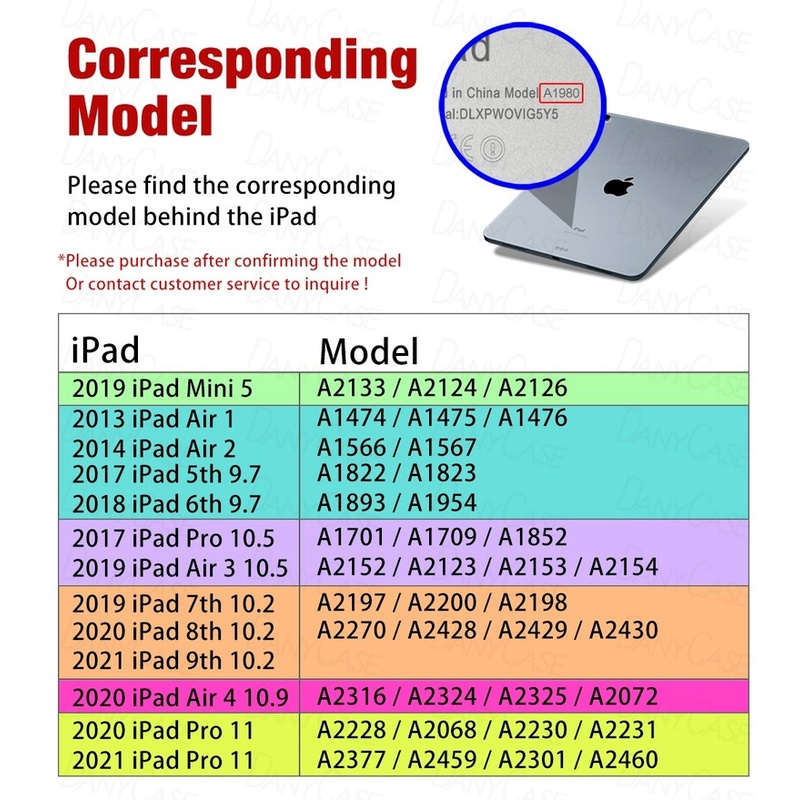 Dllencase Bao da máy tính bảng thích hợp cho For iPad 10.2 9th Pro 11 Air 4 10.9 2017 2018 9.7 5/6th Air2/3 10.5 Mini5 7th 8 A179