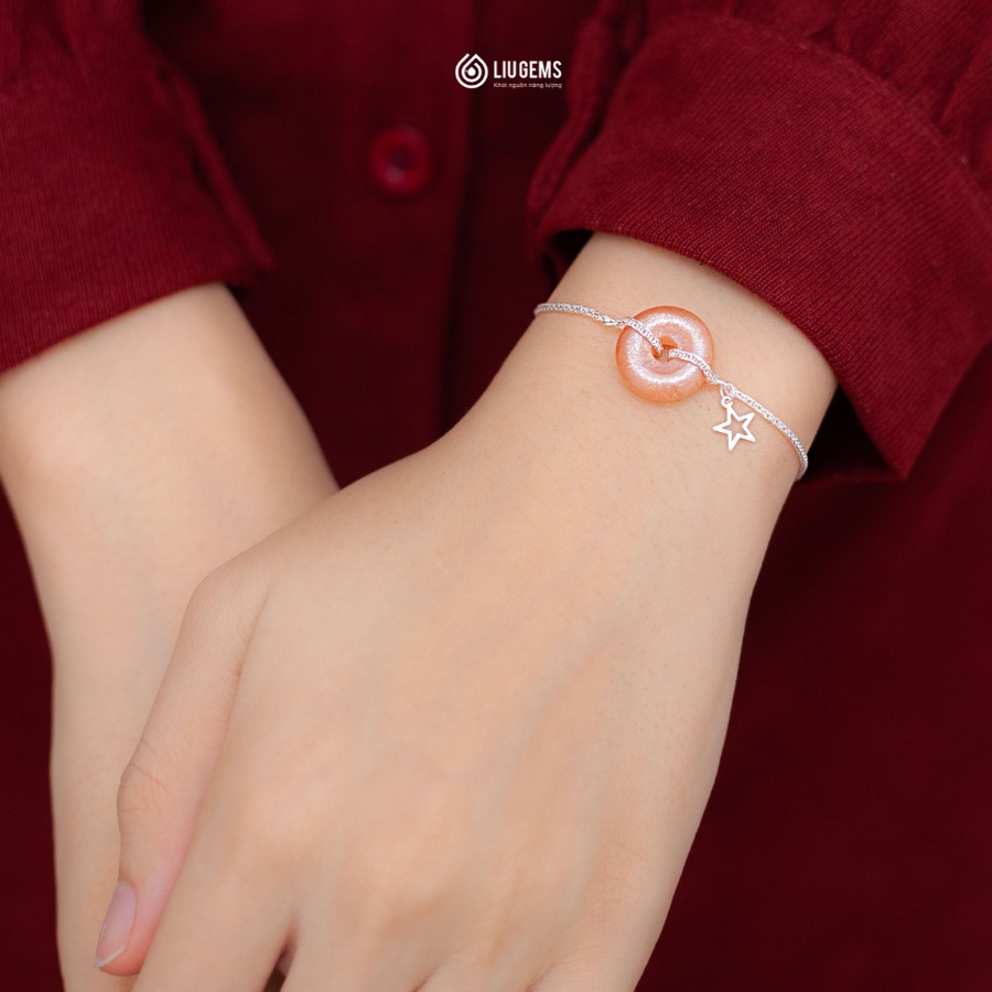 Vòng Tay Đính Đá Mix Bạc 925 Nữ Liugems Kết Hợp Đồng Điếu Phong Thuỷ Handmade Mix Charm Bi Mini Size Nhỏ Tinh Tế
