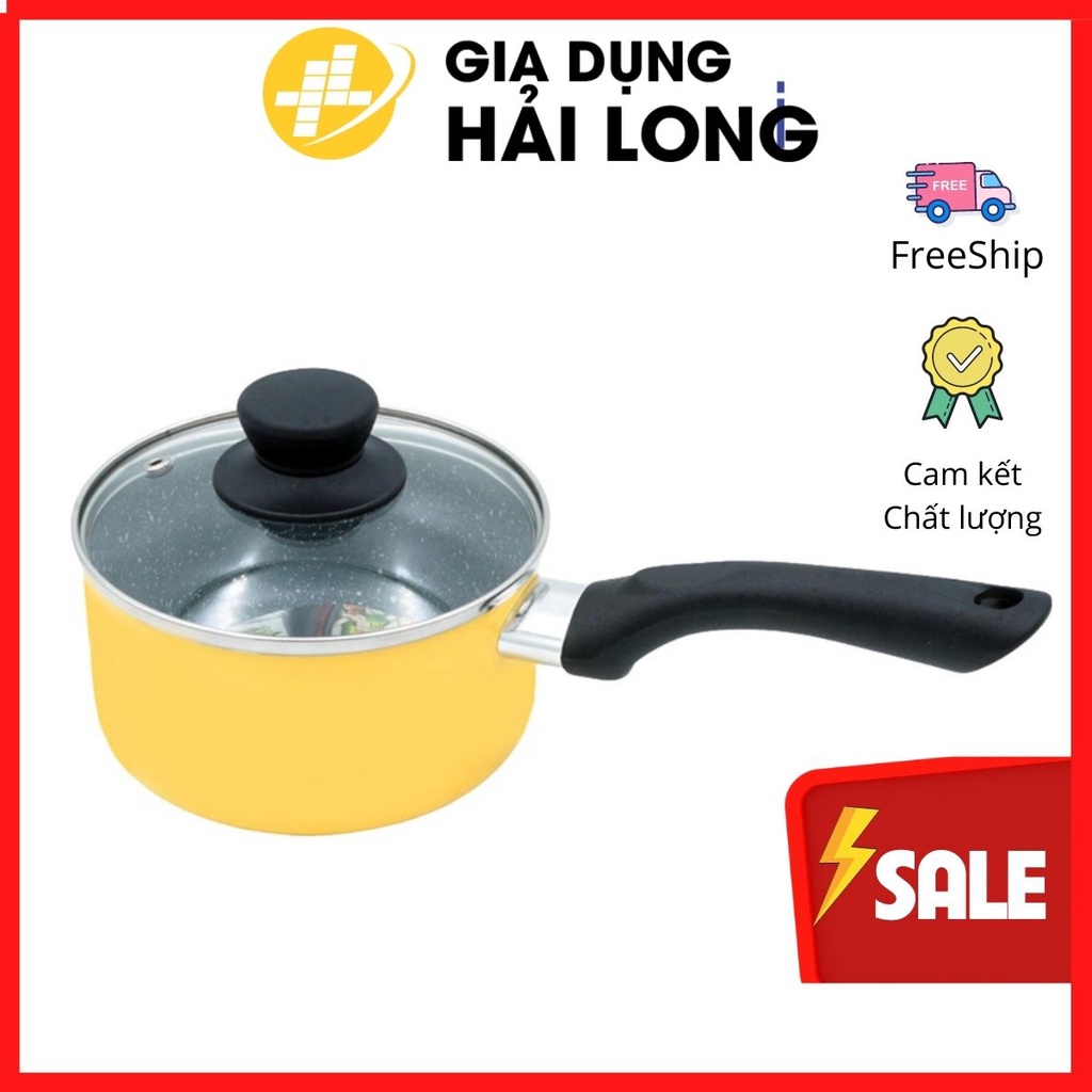 Nồi nấu bột cho bé có chống dính vân đá, có nắp kính cường lực IKONIC IK6814 - Bảo hành 1 đổi 1