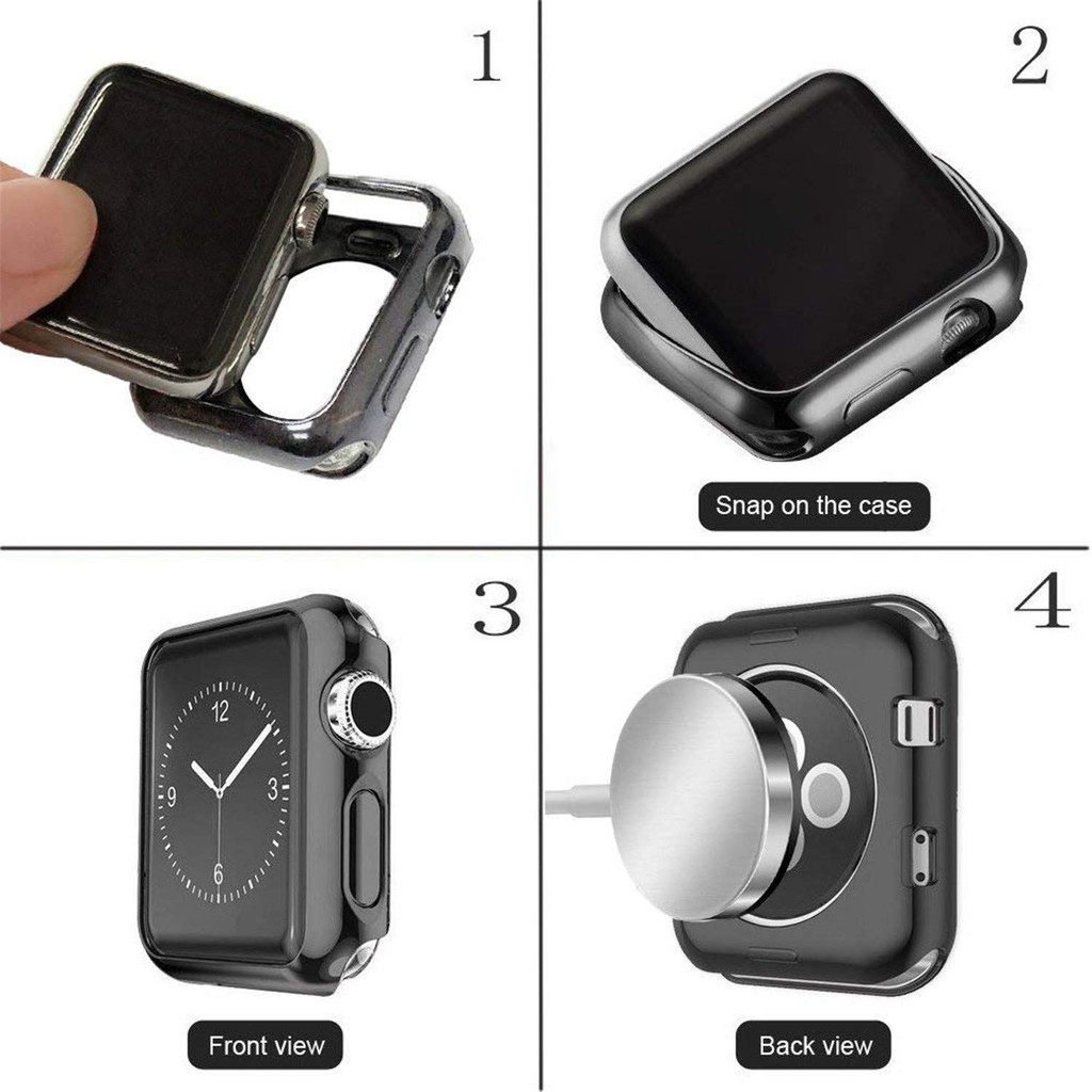 Vỏ đồng hồ for Apple Watch (không có màn hình) 38mm 40mm 42mm 44mm Nắp mạ TPU mềm cho iWatch Series SE 6/5/4/3/2/1