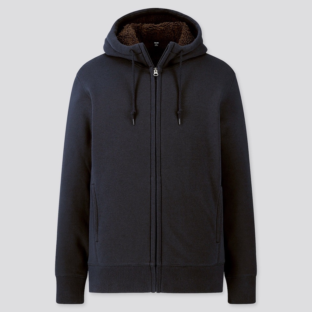 [Hàng Nhật Nội Địa] Áo khoác Hoodie nỉ lót lông cừu Uniqlo - Nam