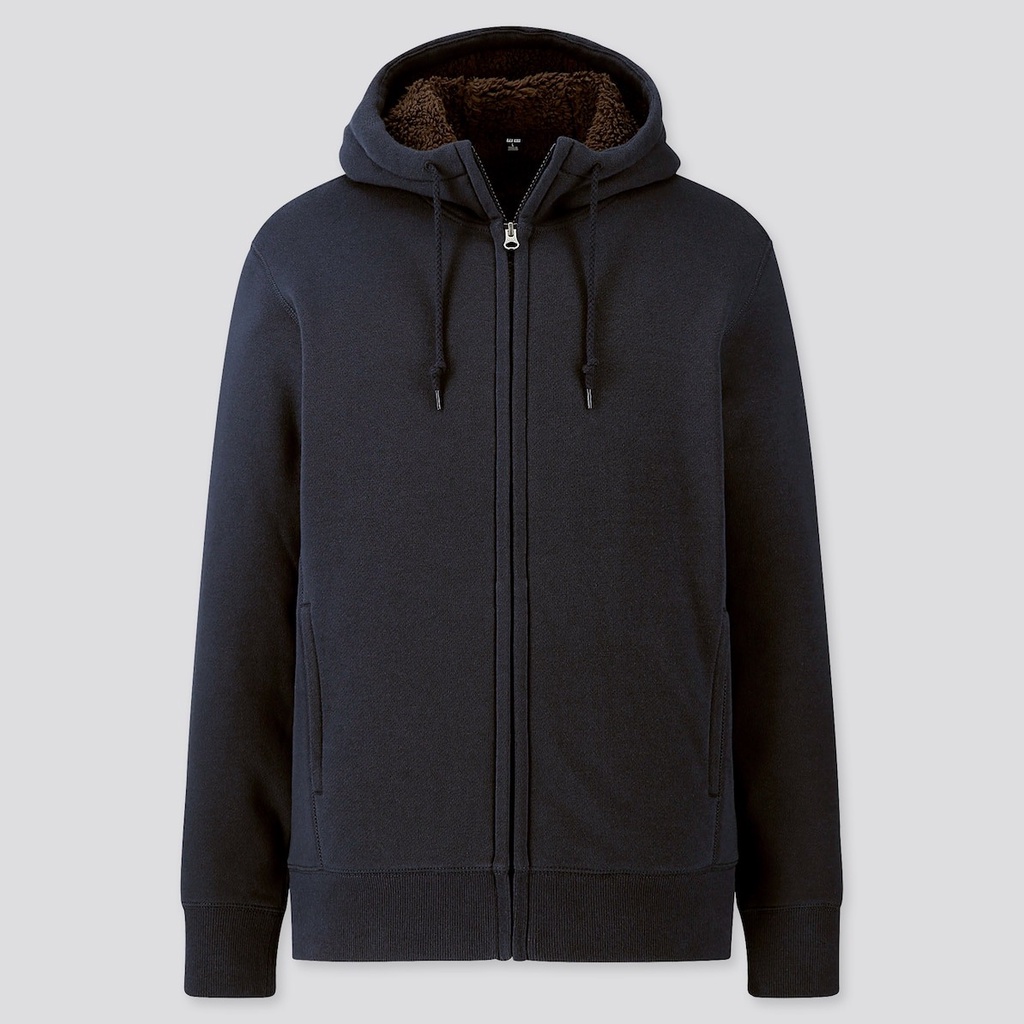 [Hàng Nhật Nội Địa] Áo khoác Hoodie nỉ lót lông cừu Uniqlo - Nam