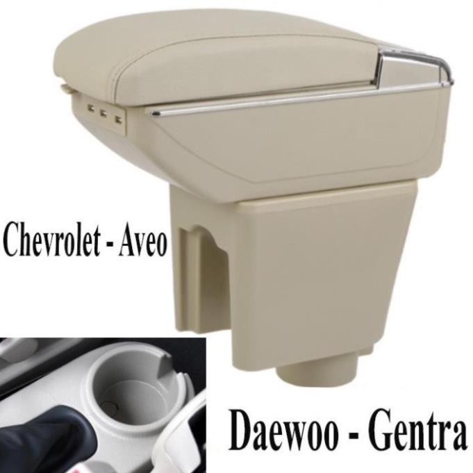 Bệ/Hộp tỳ tay xe hơi Daewoo Gentra và Chevrolet Aveo tích hợp 7 cổng USB Hàng Loại 1