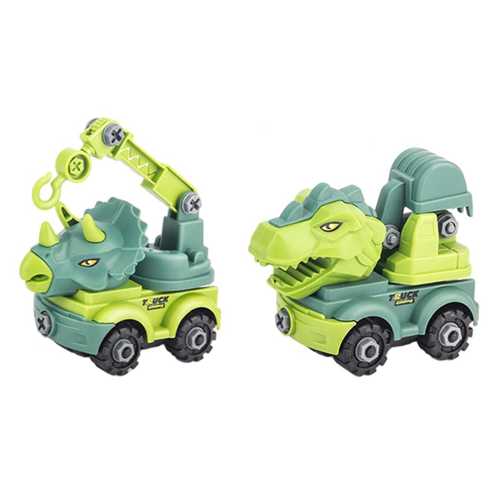 Bộ 4 mô hình xe công trường khủng long 3D cho bé