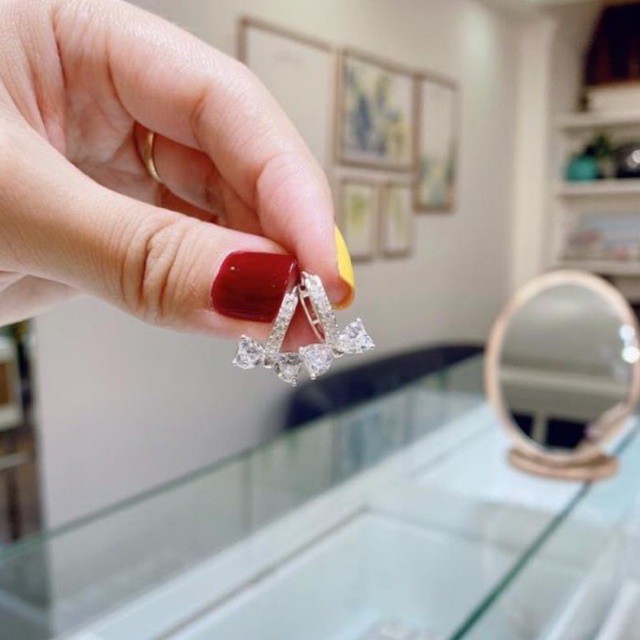 1 ĐÔI BÔNG TAI BẠC NỮ HÌNH NƠ