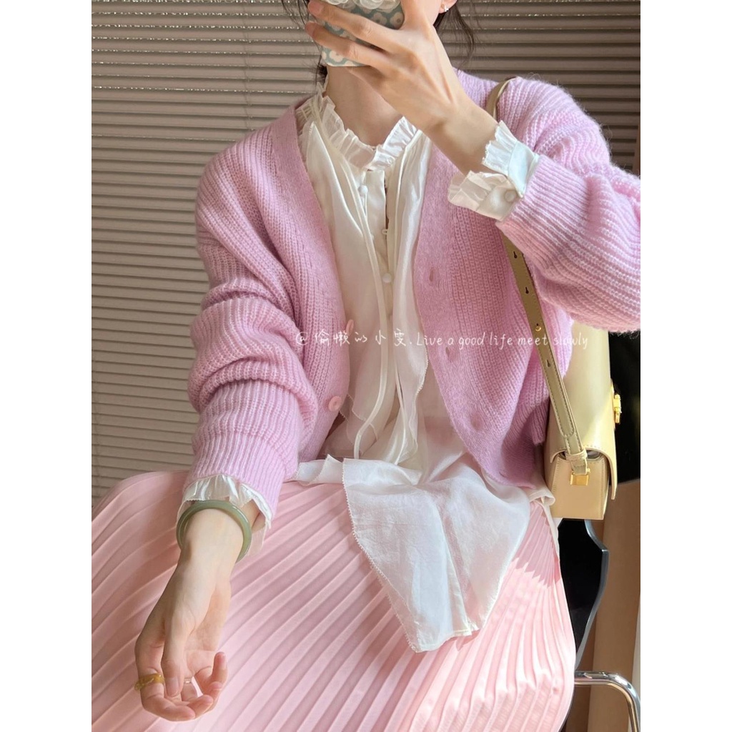 [Spot] Áo Sơ Mi Mỏng Tay Bồng Ngọt Ngào Thời Trang Hàn Quốc Sang Trọng