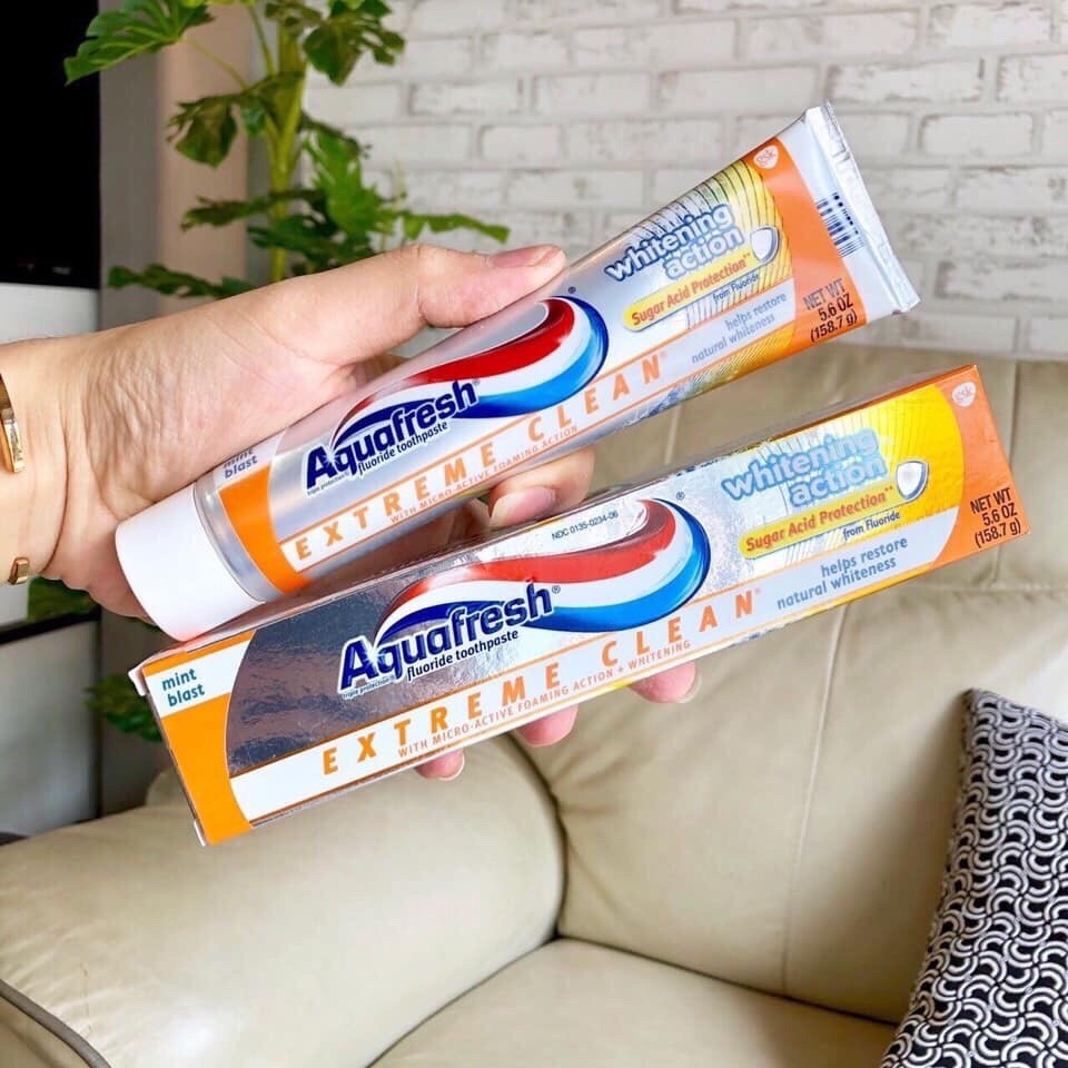 {Cam Kết Chính Hãng USA} Kem Đánh Răng Aquafresh Extreme Clean Whitening Action - 158.7g