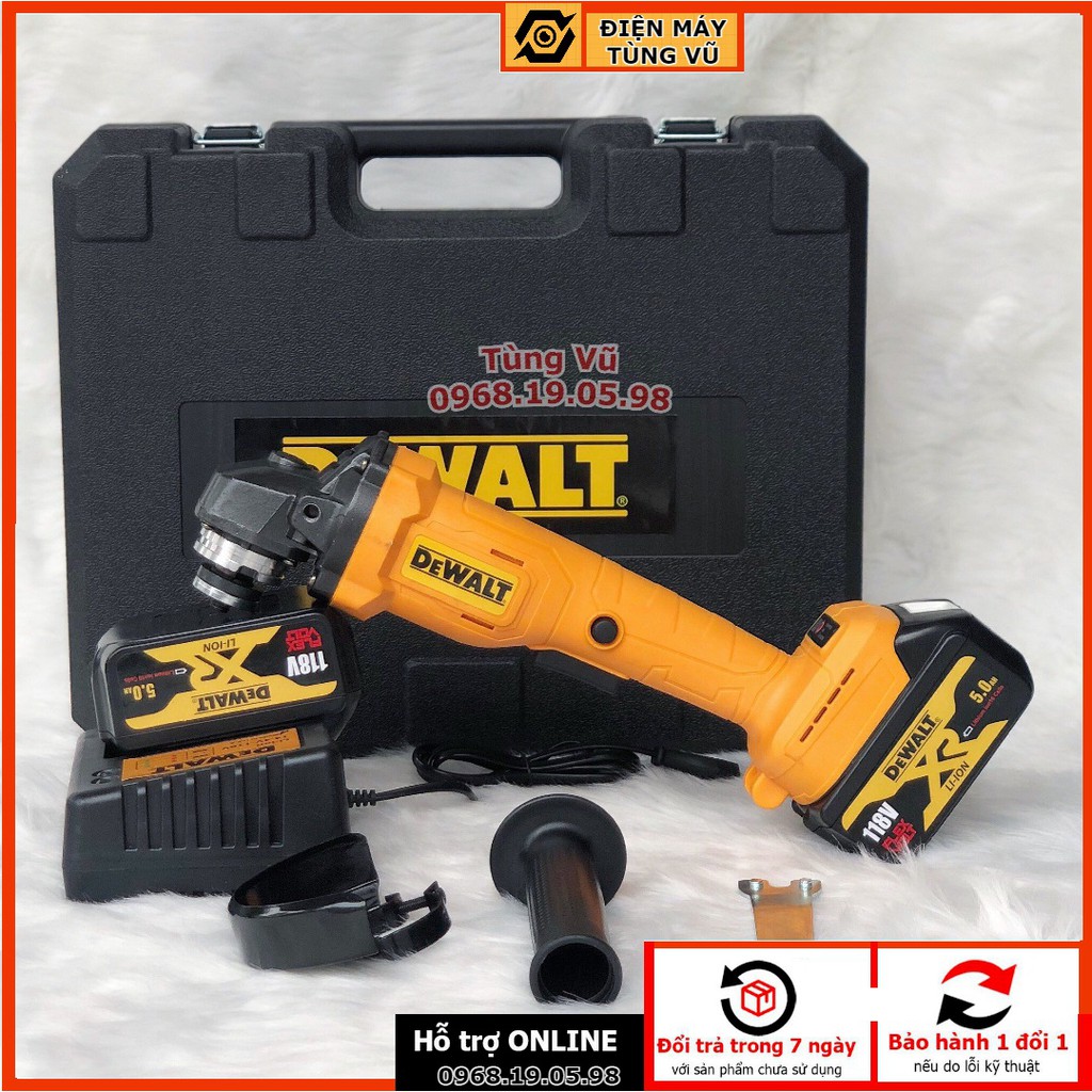 [FREESHIP] Máy mài pin DEWALT 118V 2 PIN không chổi than, Lõi Đồng - Máy mài Góc, Máy Cắt Đường kính 100mm