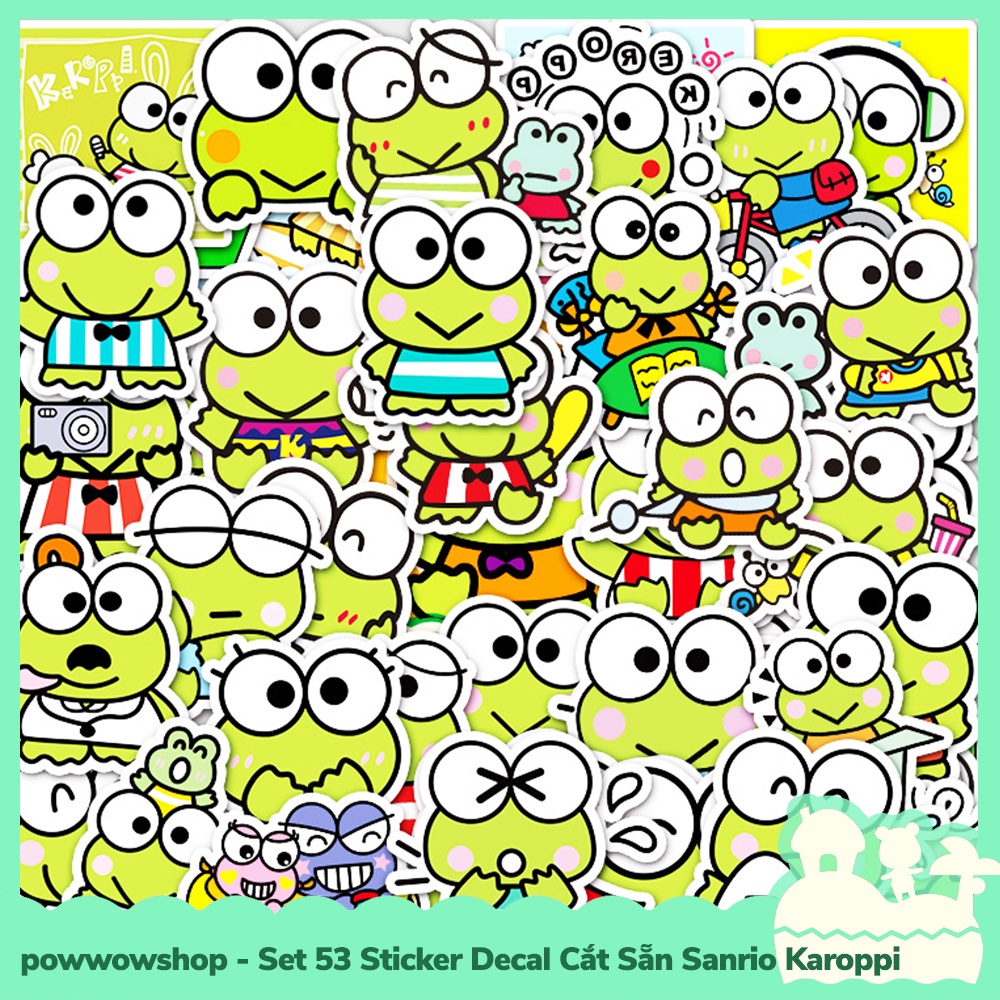 [Sẵn VN - Hỏa Tốc] Set 53 Sticker Mini Decal Dán Trang Trí Vật Dụng Mẫu Sanrio Karoppi Lovely Cute