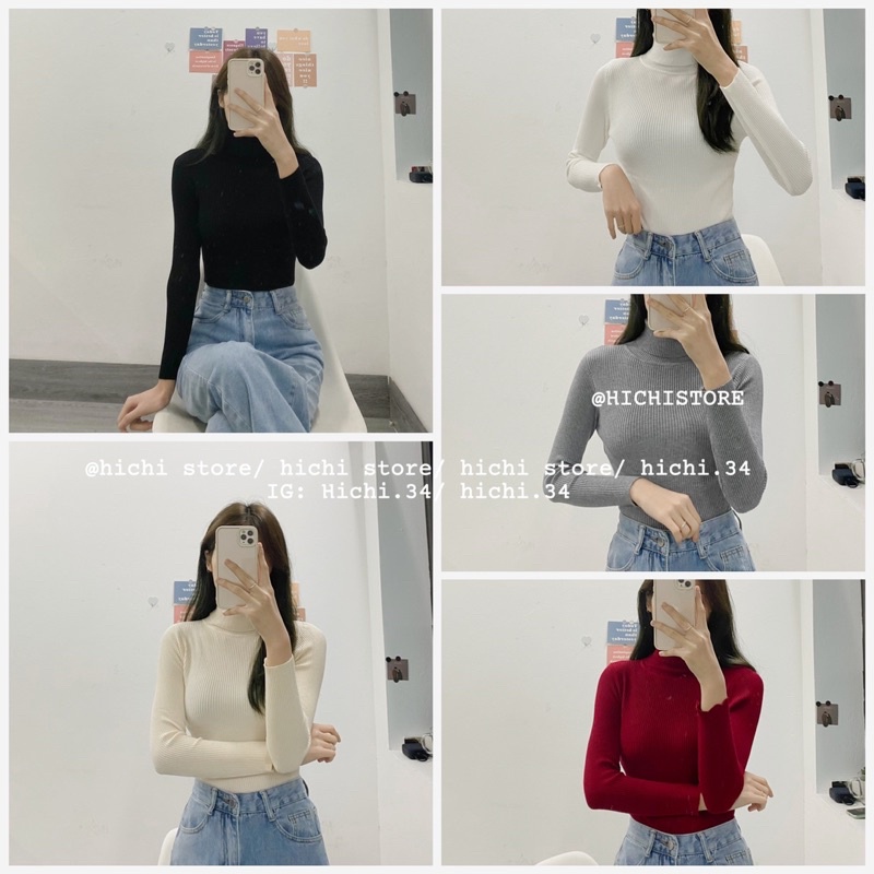 áo len cổ lọ body xịn ẢNH THẬT VIDEO mùa đông hichi | BigBuy360 - bigbuy360.vn