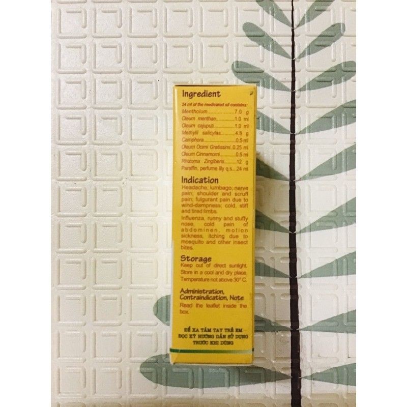 DẦU GỪNG THÁI DƯƠNG 24ml