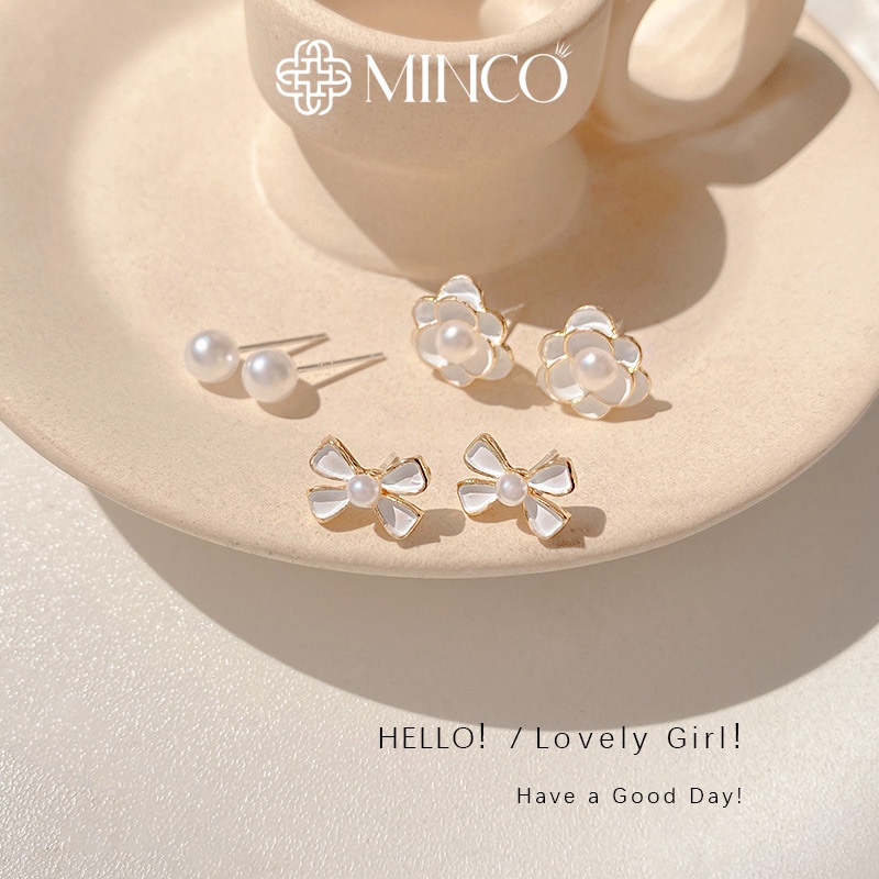 Bông tai nữ Minco Accessories sét ba khuyên tai tiểu thư xinh xắn phụ kiện thời trang đẹp cho nữ BT65