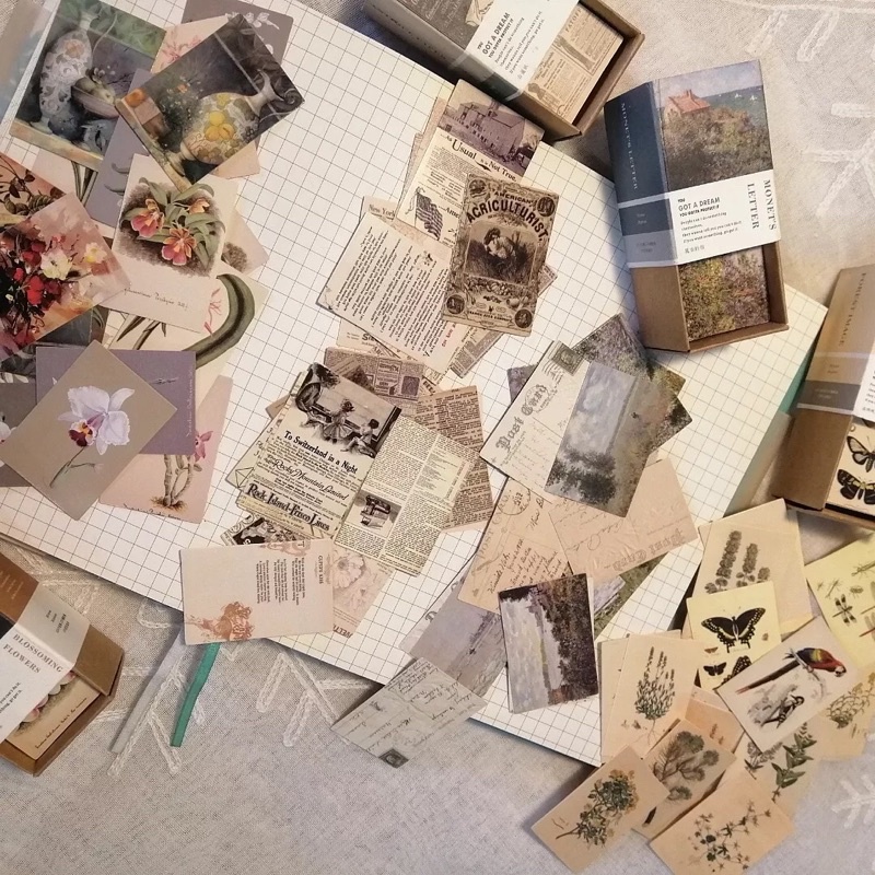 Thẻ trang trí in 2 mặt chủ đề vintage dùng trang trí bullet journal - ginandtonic