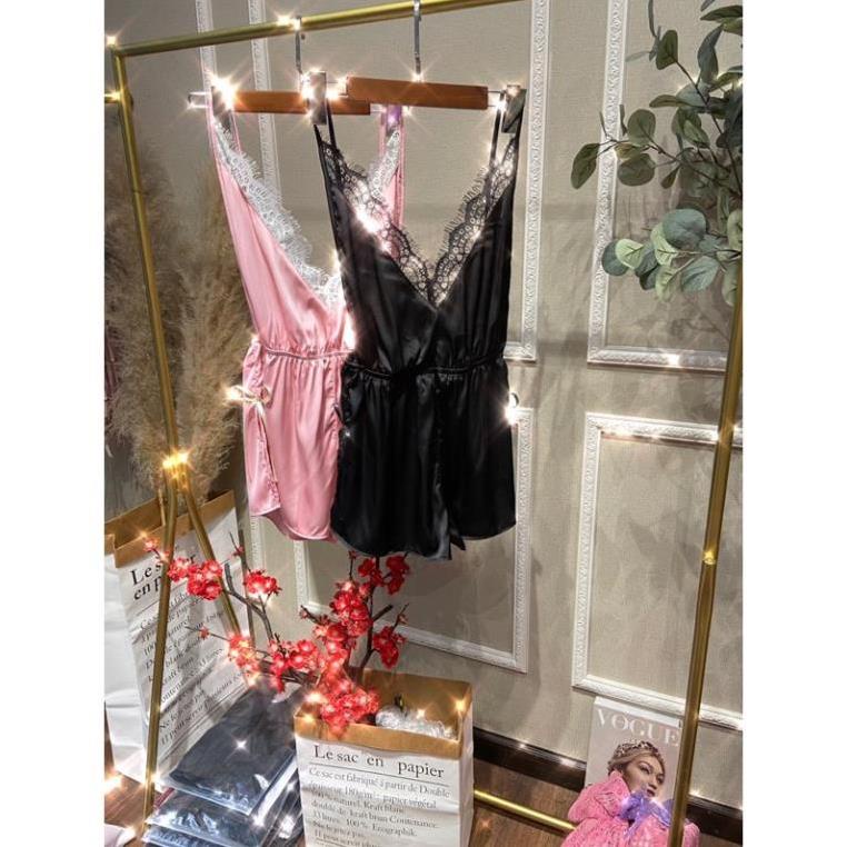 Áo ngủ Jumpsuit lụa viền ren dễ thương, sexy , gợi cảm 😍 ! | BigBuy360 - bigbuy360.vn