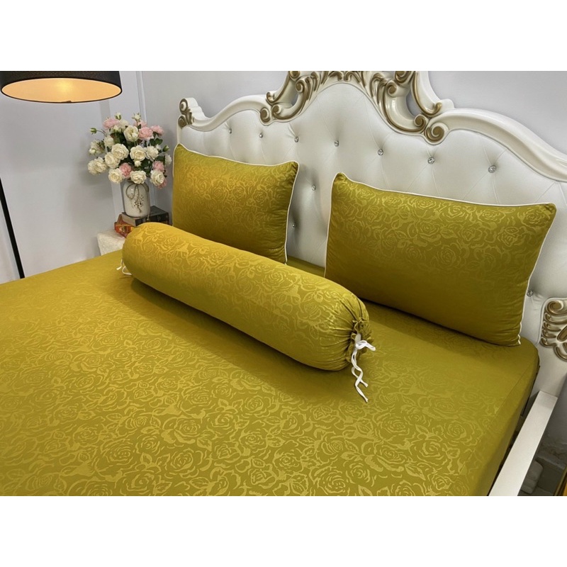 Bộ drap thun gấm một màu