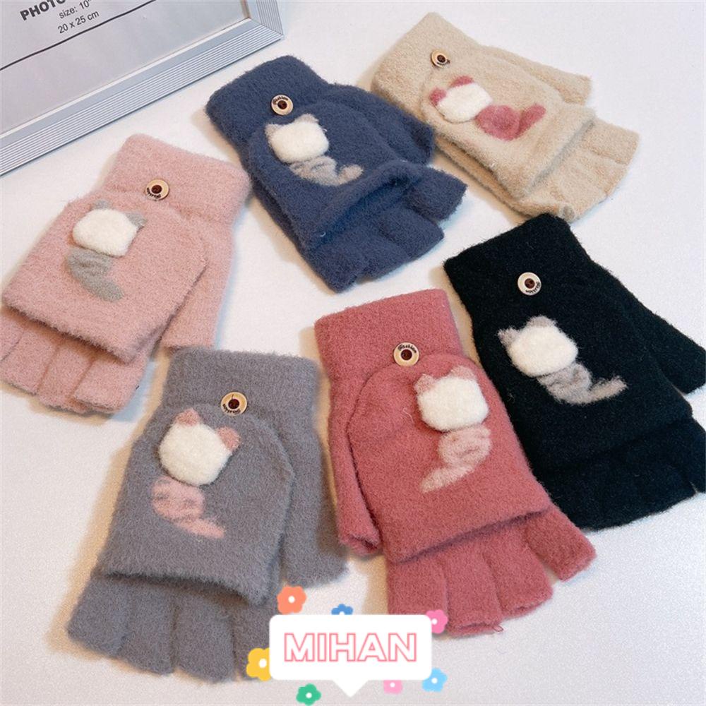 Găng Tay Hở Ngón Vải Lông Mềm Mịn MIHAN1