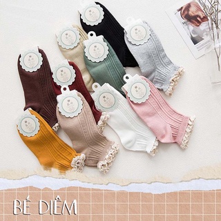 Vớ tất dúm ren cổ ngắn tiểu thư