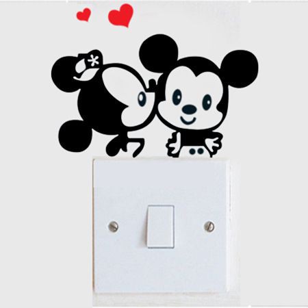 Decal dán tường 6 hình dán công tắc ngộ nghĩnh dễ thương - MSP DKN026