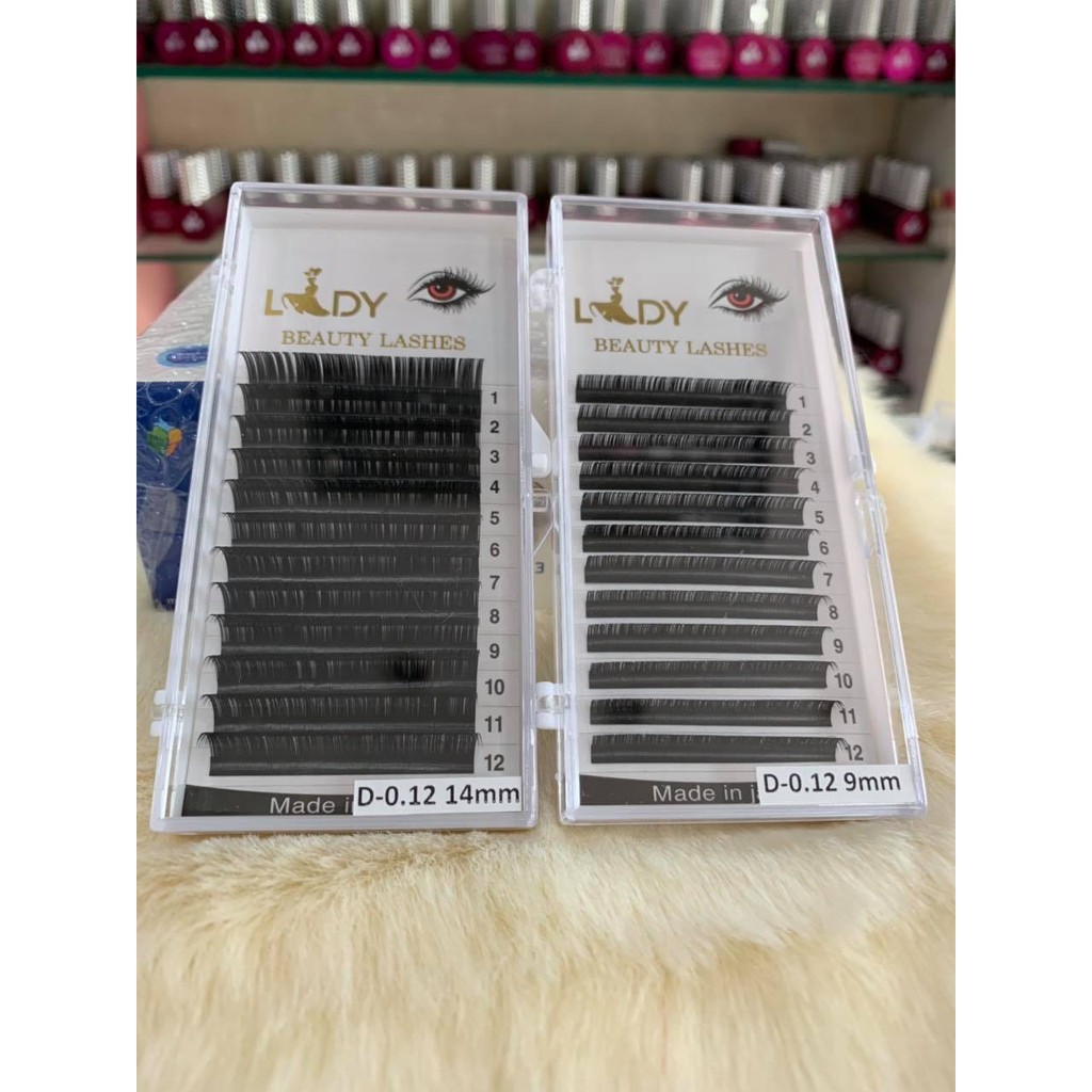 Mi Khay Lady Độ Cong D/U Volumn Classic Tạo Fan Nối Mi Đủ Các Độ Dày Chiều Dài - Lẻ 1 Khay