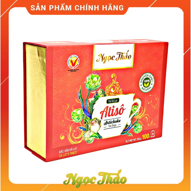 Hộp trà Atiso túi lọc Ngọc Thảo loại Cao cấp 100 túi lọc