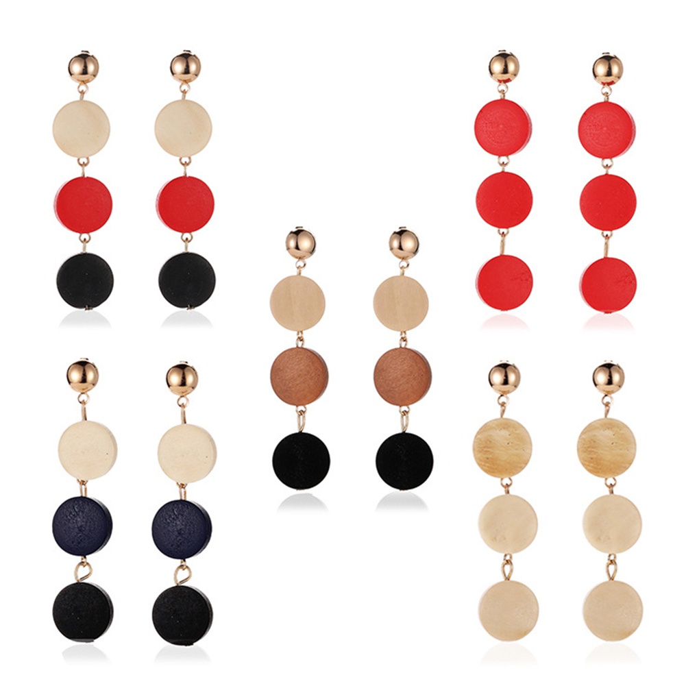 Đôi Bông Tai Họa Tiết Hình Học Kiểu Dáng Trẻ Trung Cho Nữ