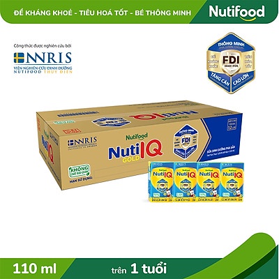 Thùng sữa bột pha sẵn Nuti IQ Gold 110ml (48 hộp)