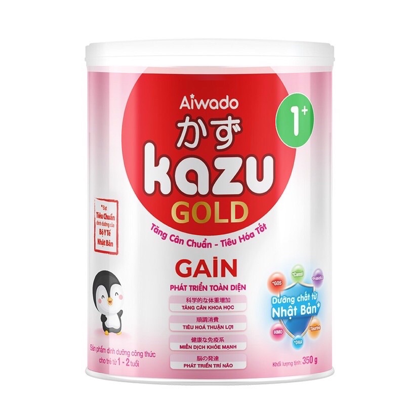 Tặng 1 tô sứ 6 inch - combo 2 lon Sữa bột kazu gold gain số 0,1,2 810g