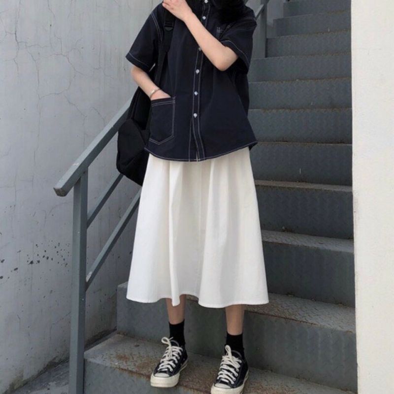 Chân váy dài ulzzang phong cách hàn quốc,Váy Voan dạng dài 2 lớp, Chân váy dạng xòe | BigBuy360 - bigbuy360.vn
