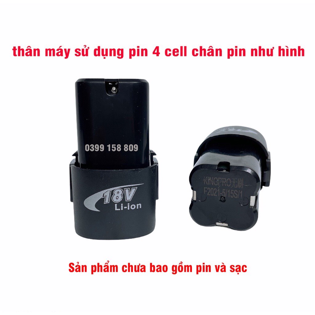 Thân Máy khoan pin KINGPRO 18v Không Chổi Than - dùng pin 4 cell