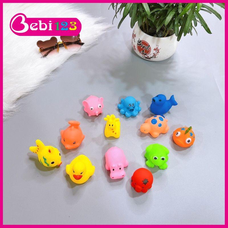 Túi 12 con thú nhà tắm bóp kêu chíp chíp cho bé