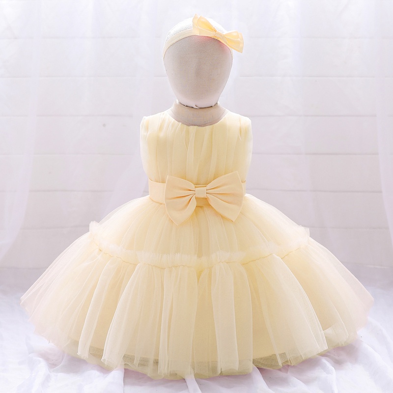 Đầm Công Chúa Phối Ren Đính Nơ Thời Trang Mùa Hè Cho Bé Gái 1 Tuổi 0-5 Tuổi L2066XZ