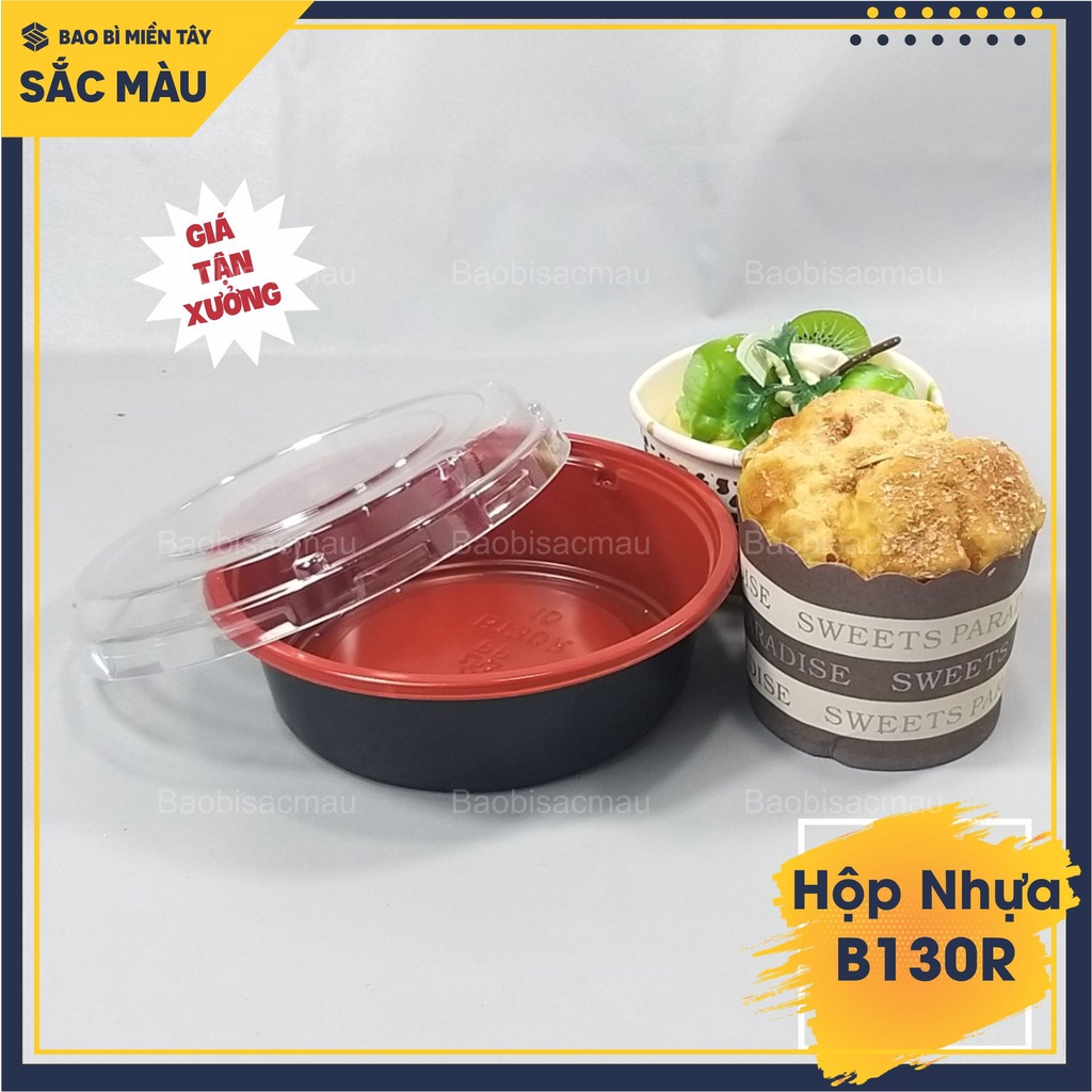 20 Hộp nhựa B130R đỏ đen thực phẩm