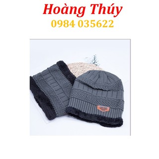 Set Mũ len thời trang cho Nam & Nữ (Màu Xám)