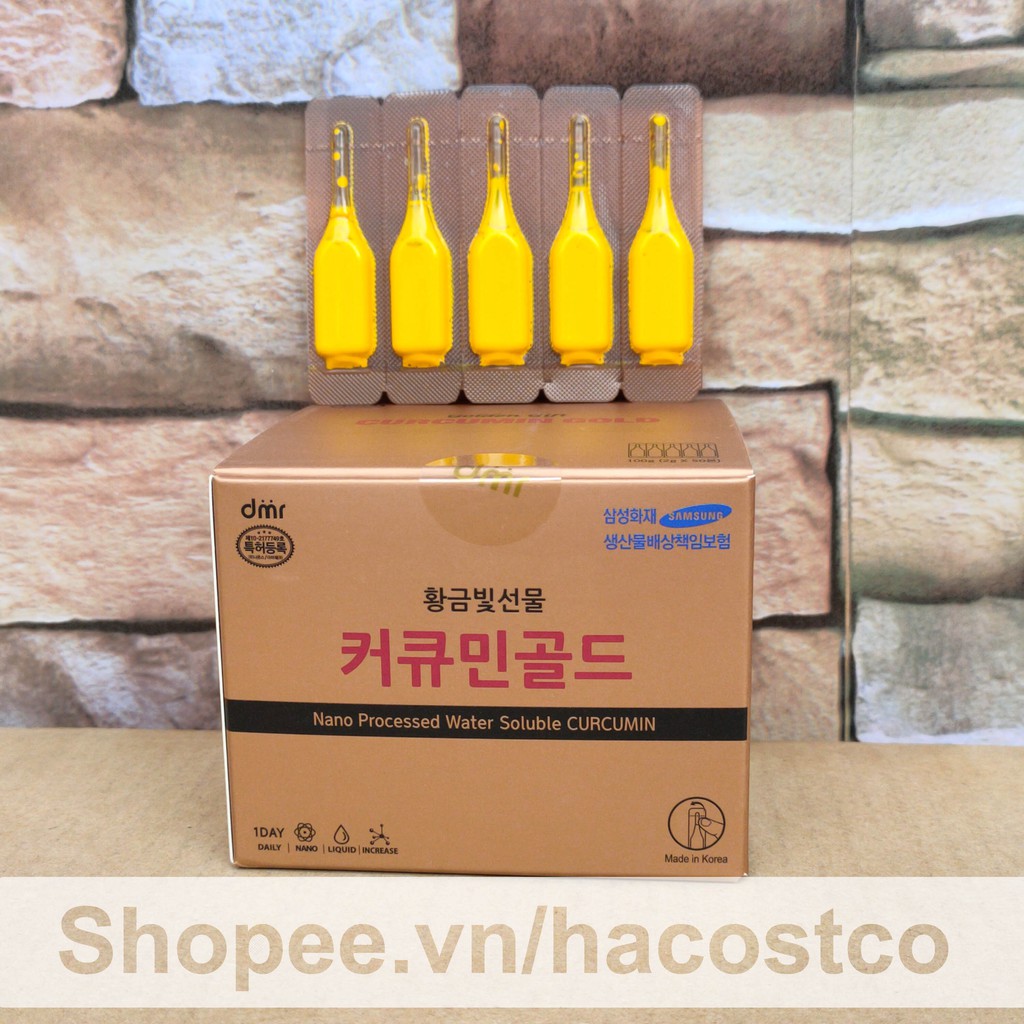 Nước Uống Công Nghệ Nano Curcumin Gold 50 ống - Nano Golden Gift Curcumin Gold - 100ml