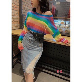 ÁO LEN CẦU VỒNG CỔ TRÒN