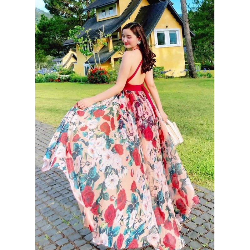 Maxi yếm hoa