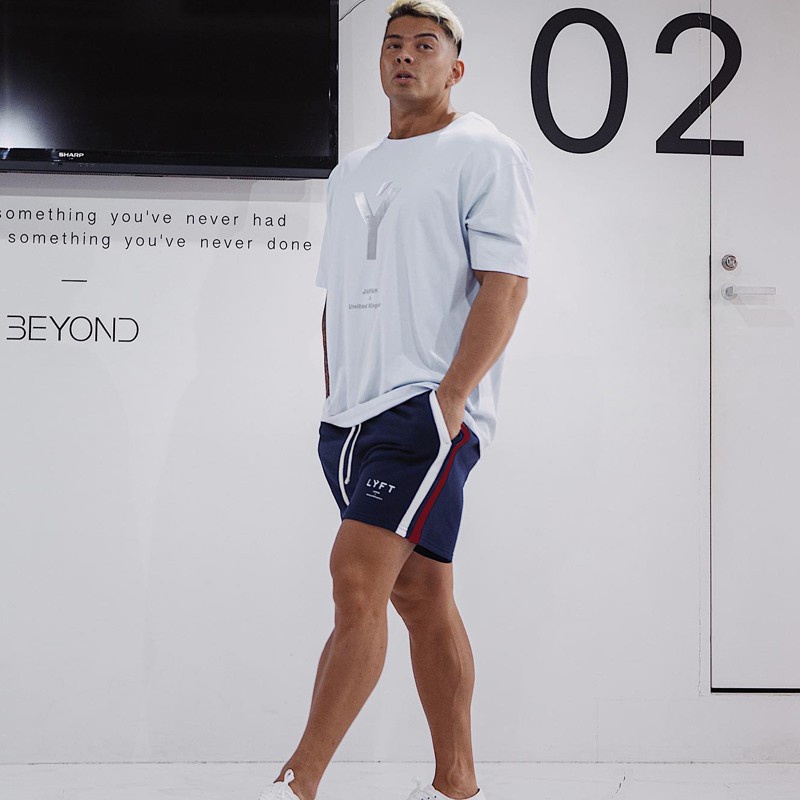 Quần Short Cotton Thể Thao Kẻ Sọc Thoải Mái Cho Nam Size M-3XL