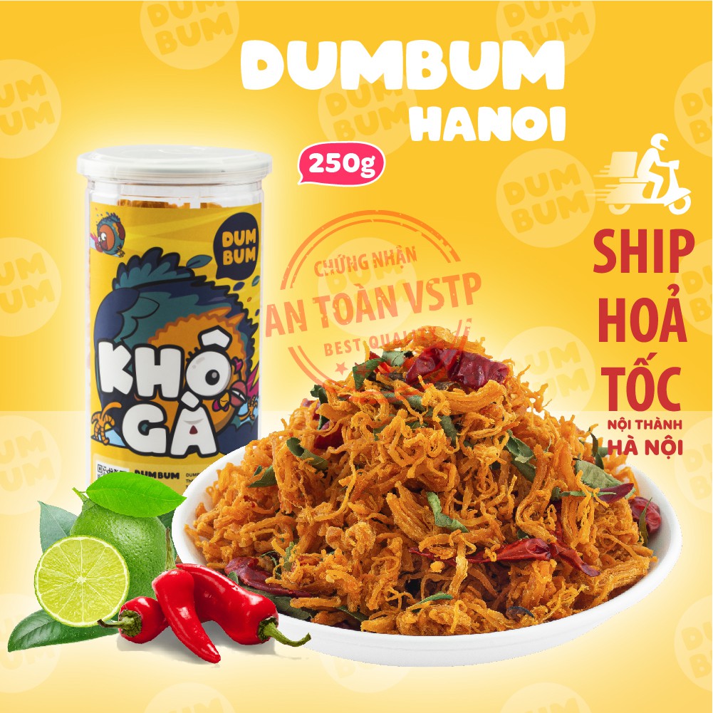 Khô gà lá chanh 250g DumBum đồ ăn vặt Hà Nội