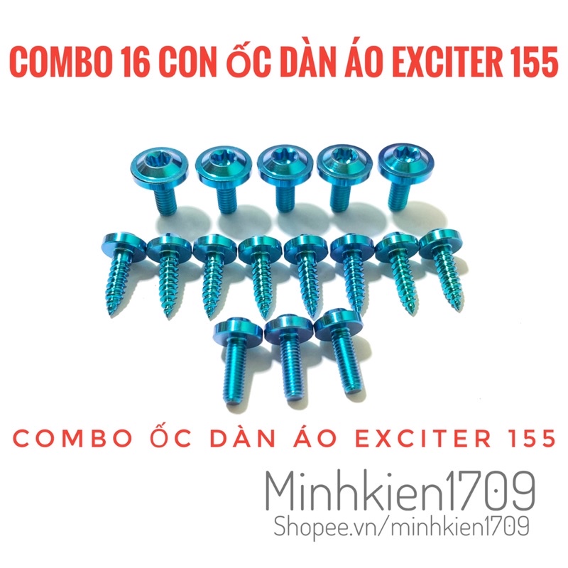 (GR5 XỊN) Combo full ốc titan dàn áo xe Exciter 155 VVA