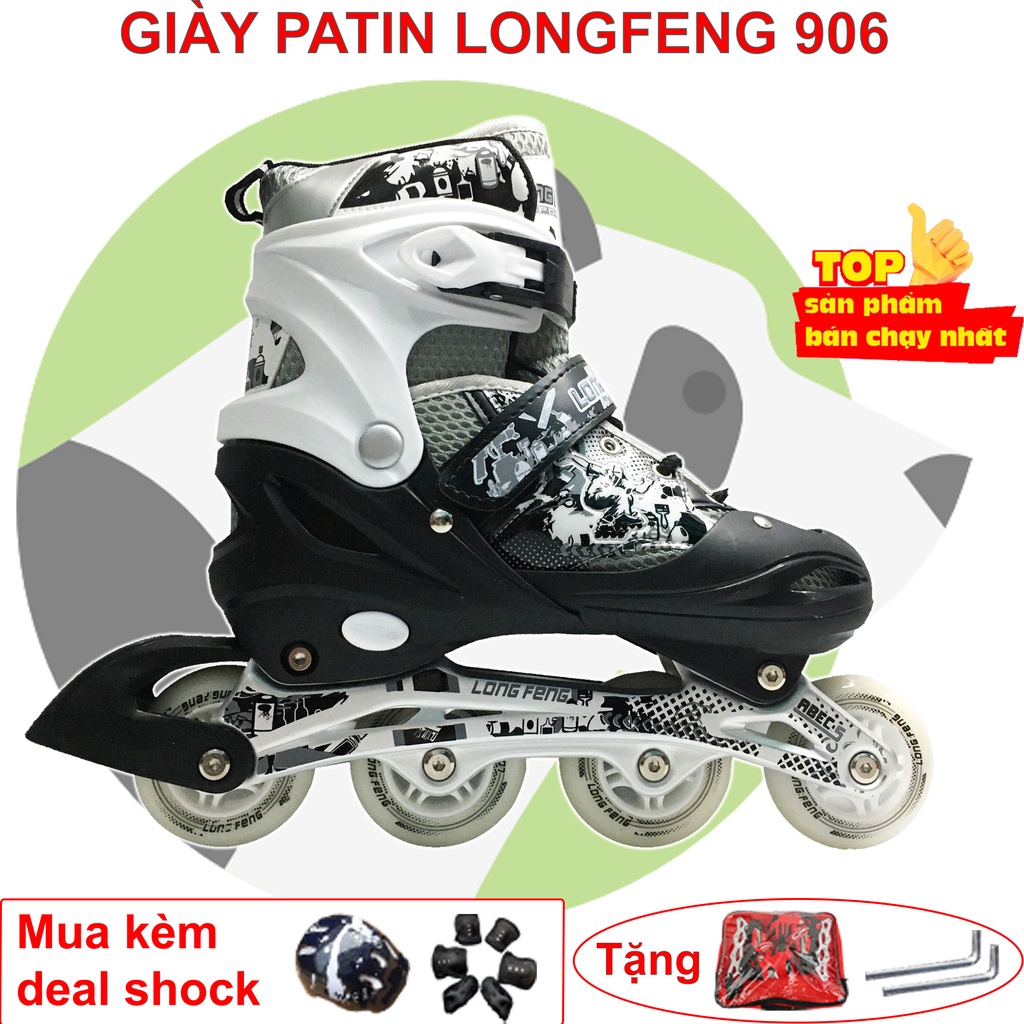 [Tặng túi]Giày patin longfeng 906 có thể điều chỉnh to nhỏ giành cho trẻ em và người lớn batin batanh Longfeng cao cấp